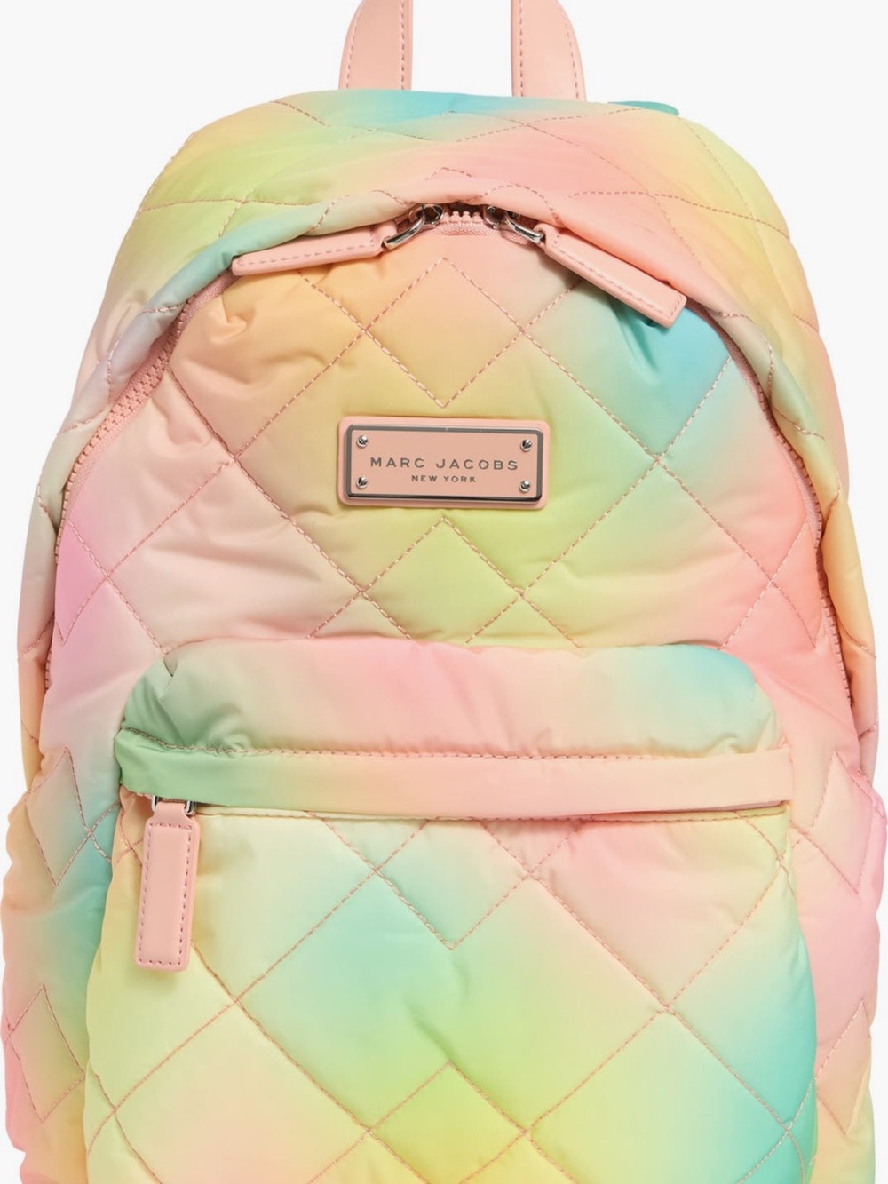 Marc Jacobs Quilted Pastel Gradient Backpack - Pink, Mint, Yellow